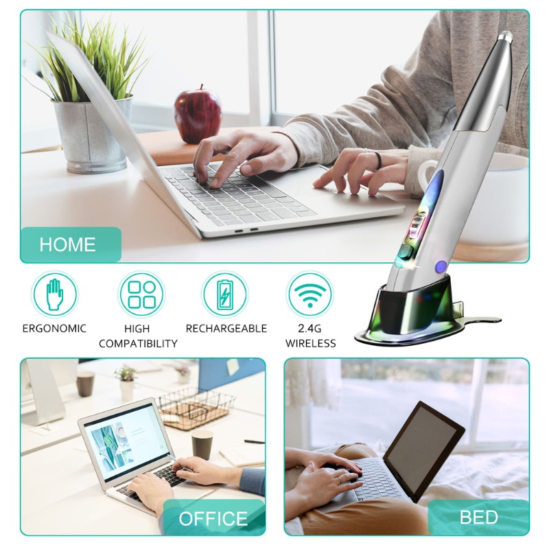 Chuột không dây 1200 DPI 2.4G Kèm Đầu Chuyển Đổi Micro USB Type C