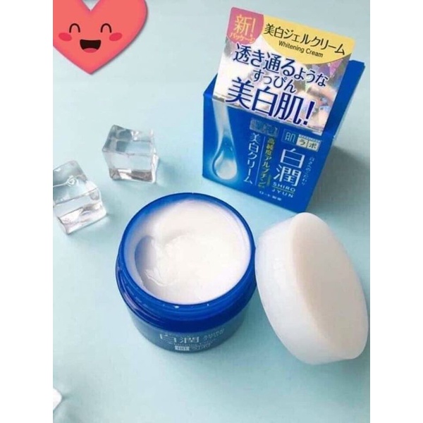 Kem dưỡng ẩm trắng da Hada Labo Shiro Jyun Whitening Cream 50g, kem dưỡng Hadalabo màu xanh Nội Địa Nhật