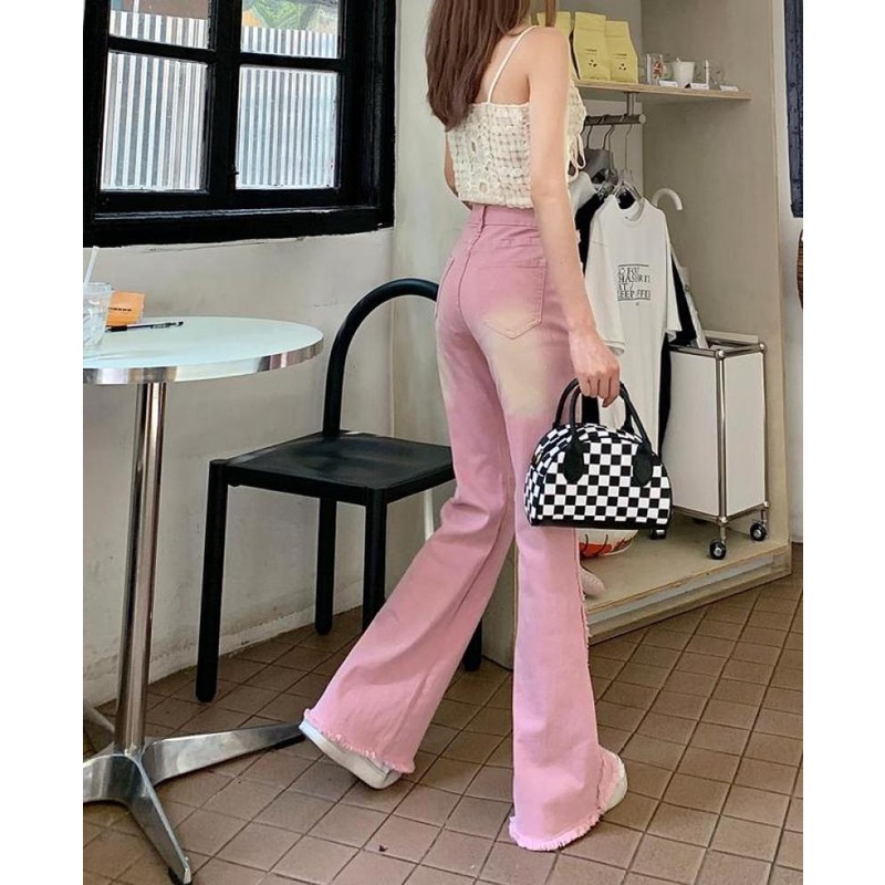 Quần Jeans Nữ Lưng Cao Ống Loe Thời Trang