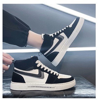 Giày cổ cao nam - EGM đen phối trắng phong cách | BigBuy360 - bigbuy360.vn