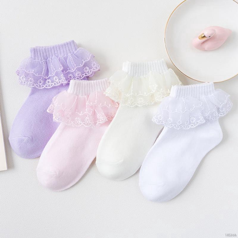 Vớ cotton trơn màu sắc ngọt ngào cho bé gái
