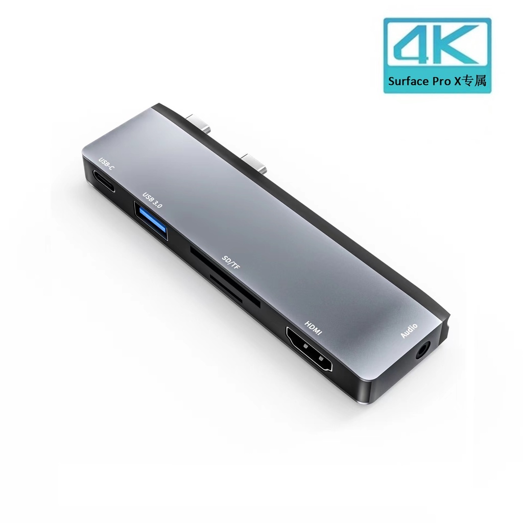 MICROSOFT Trạm Kết Nối 6 Trong 1 Đầu Vào 4K HDMI USB 3.0 TF/SD 60W Đầu Vào USB-C 3.5mm