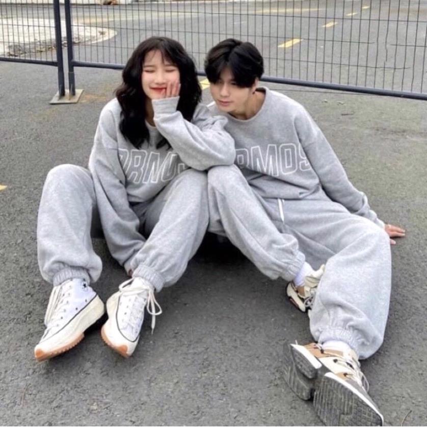 🌸 Bộ đồ quần ống boom áo dài tay hoodie form rộng nam nữ Ulzzang 🌸 New