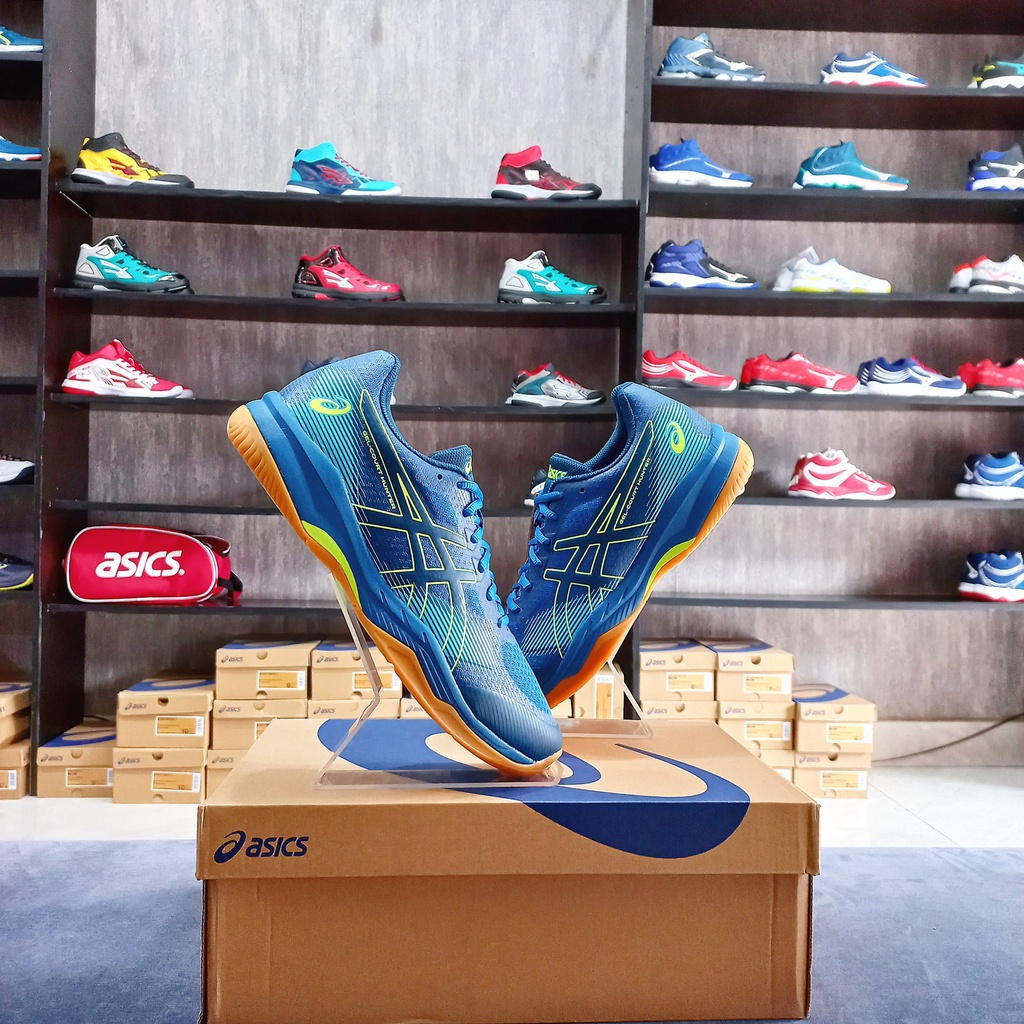 Giày Asics Gel - Court Hunter 2 - Xanh - Giày Chuyên Bóng Chuyền, Cầu Lông, Tennis bật nhảy êm, giảm sốc, thoáng khí