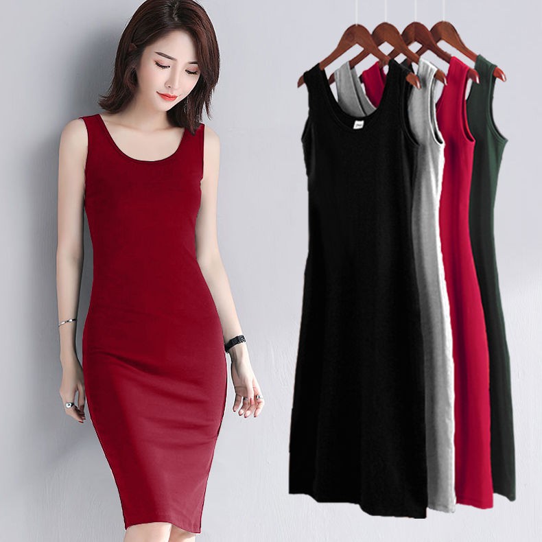 Đầm Midi Chữ A Không Tay Thời Trang Mùa Hè Hàn Quốc Cho Nữ | BigBuy360 - bigbuy360.vn