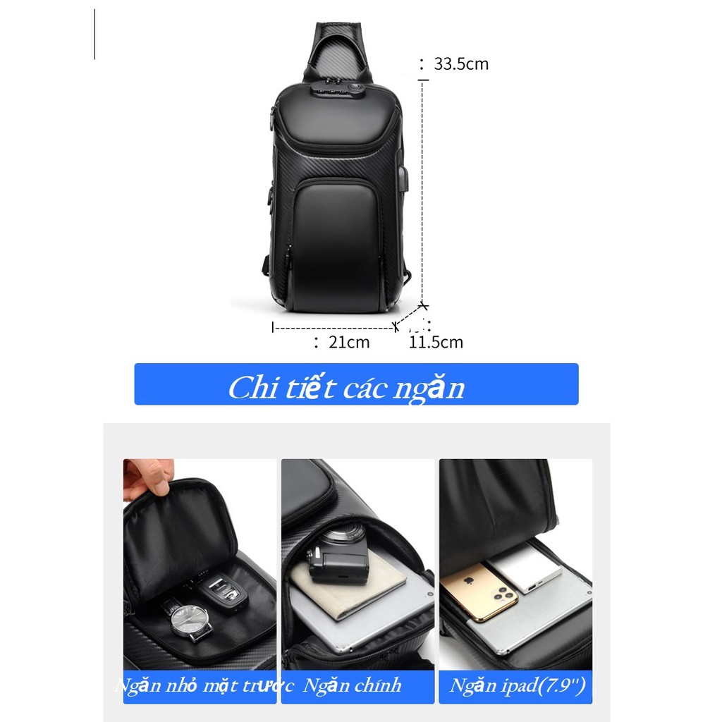 Túi đeo chéo thời trang nam.Weixier.