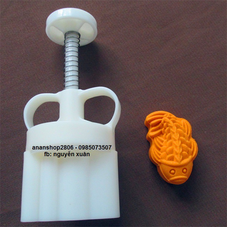 Khuôn trung thu lò xo 50-75gr cá dài 1 mặt