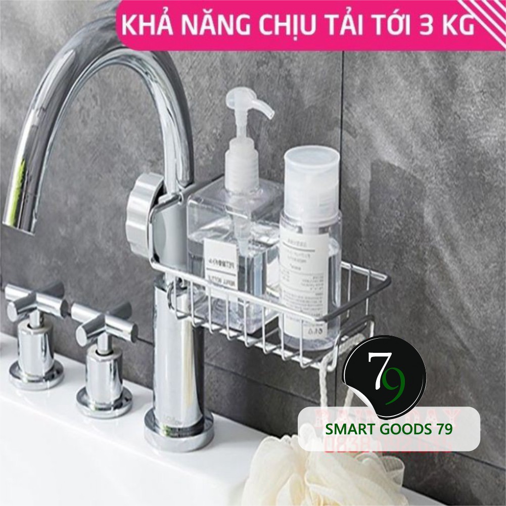 [Freeship hàng cao cấp 181] Giá để treo vòi nước gắn lavabo thông đa năng minh khay kệ inox đựng đồ phòng tắm nhà bếp