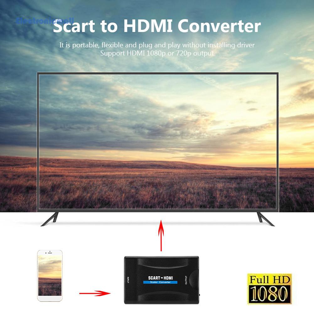 Bộ Chuyển Đổi Tín Hiệu Âm Thanh / Video Điện Tửmall01 1080p Scart Sang Hdmi