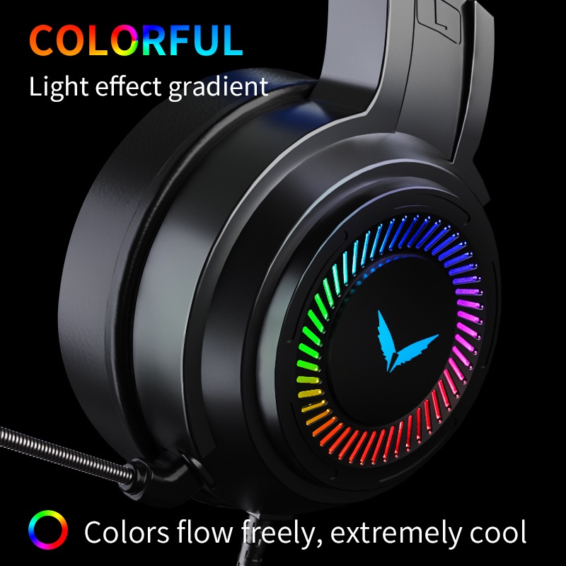Tai nghe Gaming chụp tai màu hồng có đèn Led và Mic, headphone cho PC, lap, điện thoại