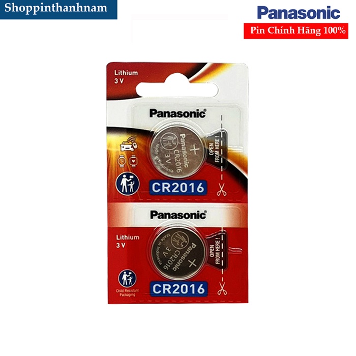 Vỉ 2 viên pin CR2016 Panasonic Lithium 3V Chính Hãng