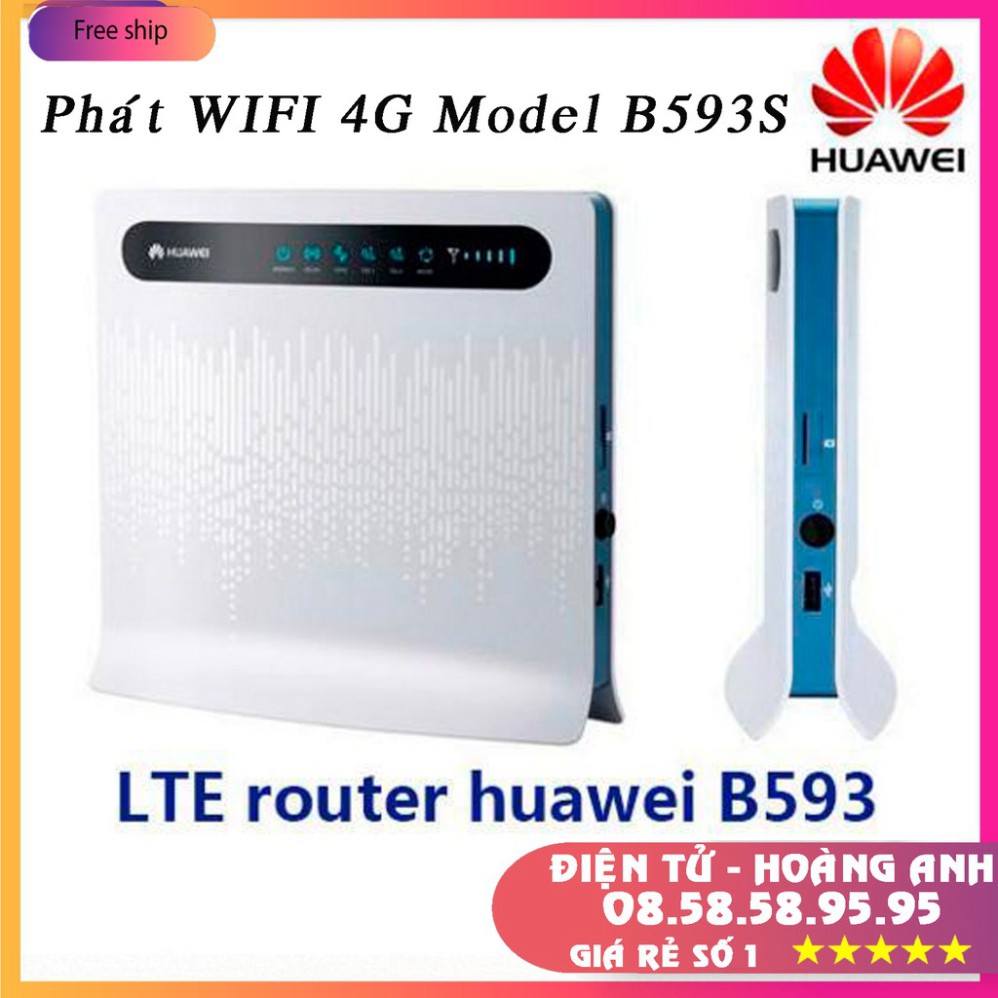 Phát wifi 4 G Model B593S-12 chính hãng huawei hàng new 100% * Hổ trợ 32 user , có 4 cổng Lan