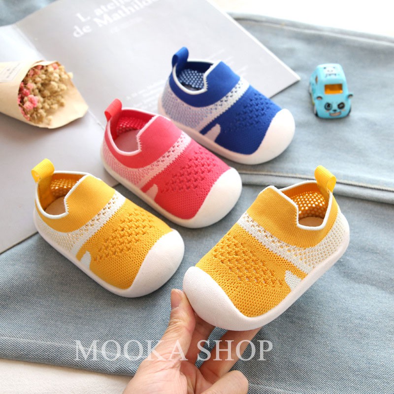 (Chân 12.5 - 14 cm) Giày lười cổ chun màu sắc nổi bật cho bé hè 2020- MKGL06
