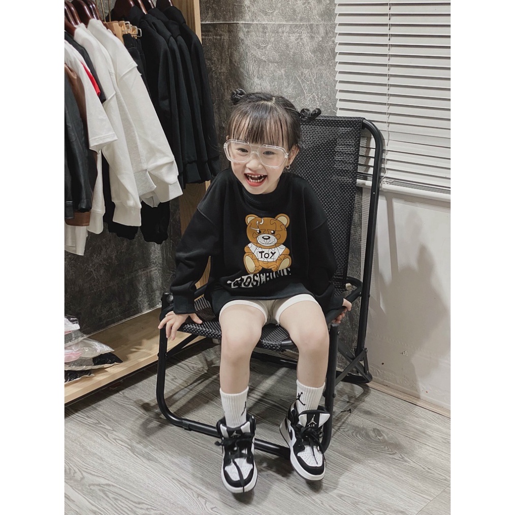 Áo nỉ cổ tròn moschino mảnh ghép cho bé , áo sweater trẻ em unisex , TP KIDs MSP 1245