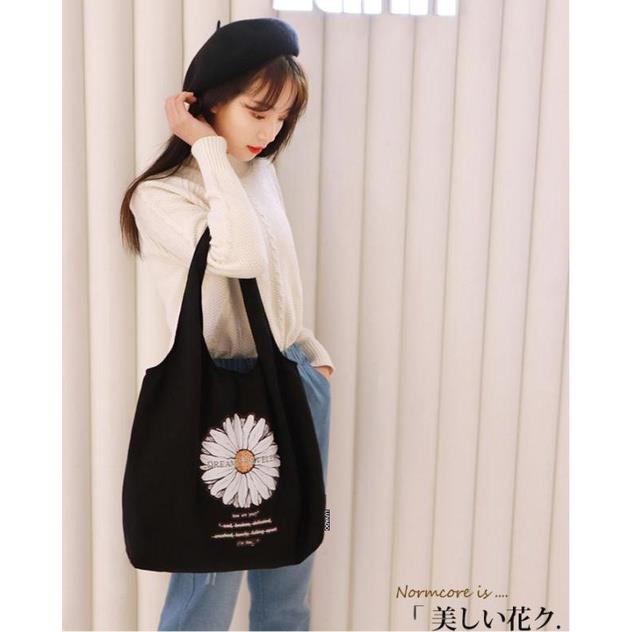 Túi vải canvas tote giá rẻ đeo vai trơn vừa A4 thời trang đi học đẹp hình quả bơ dễ thương