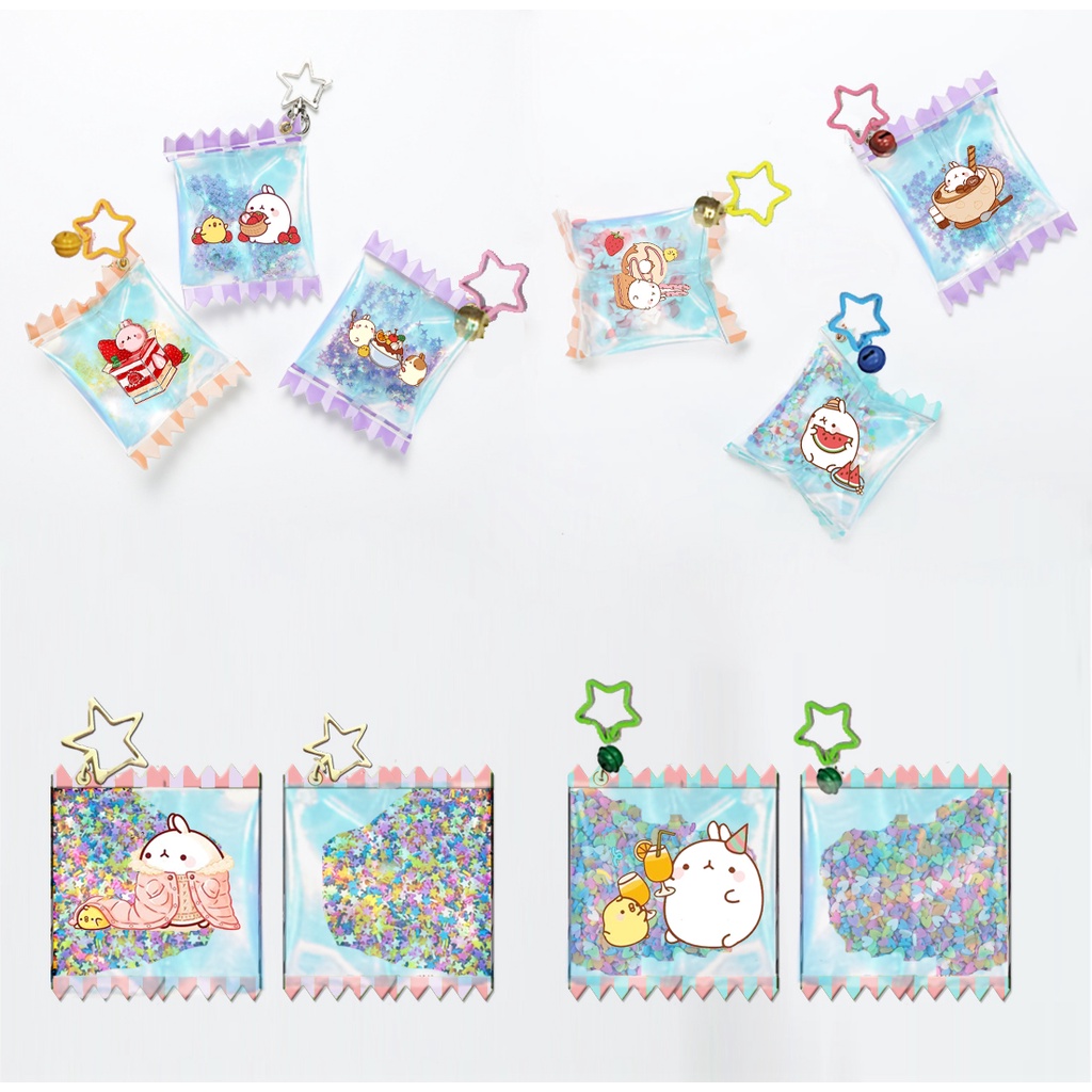 Móc khoá kẹo usagyuuun MKCS4 charm shaker molang pusheen gấu brown tonton khủng long hoàng đế mèo ba anh em gấu