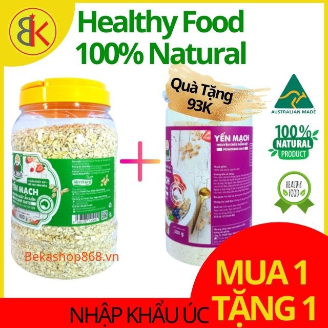 [Tặng Bột Yến Mạch 300g] Yến Mạch Úc Tươi Nguyên Chất Mr Johnny Hộp 900g Cho Người Ăn Kiêng Giảm Cân Tập Gym