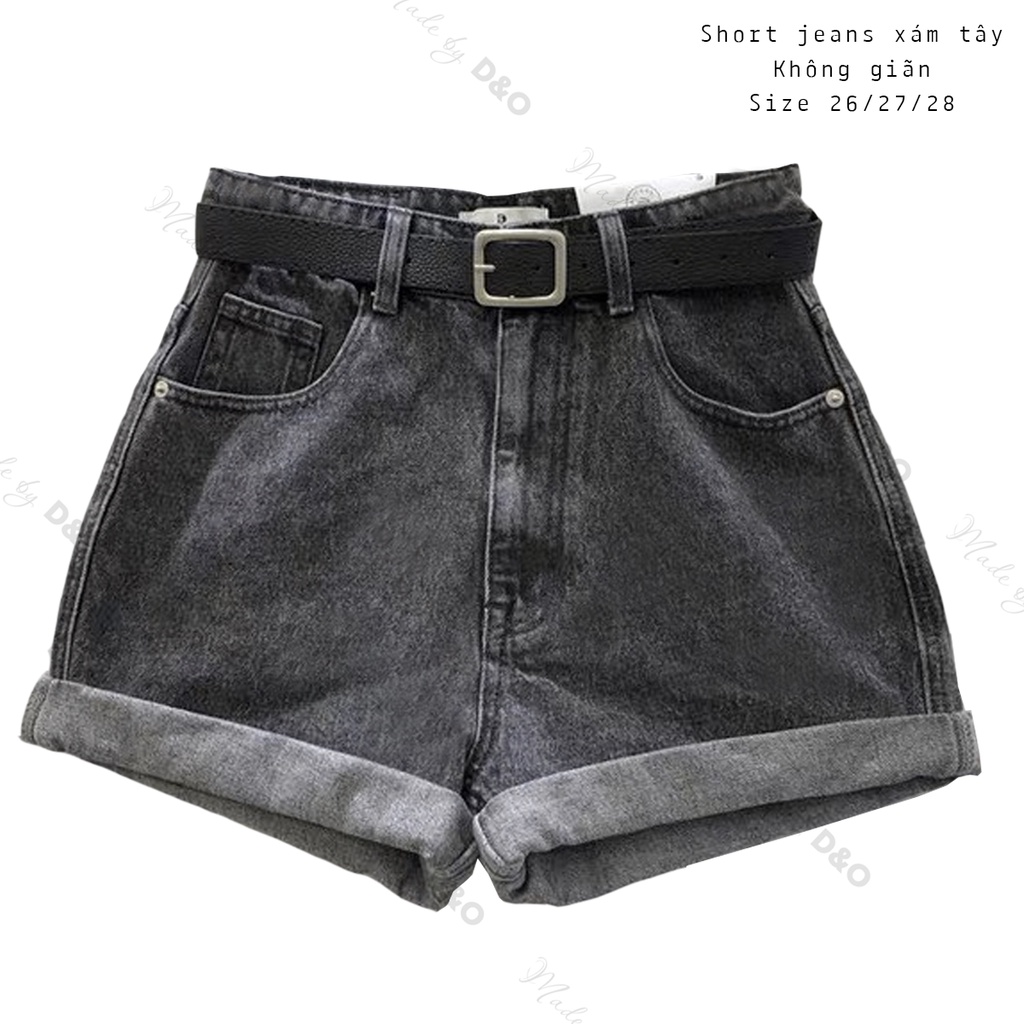 [40-52kg] Quần Đùi Short Dễ Thương, 2 Màu Xám Xanh, Không Giãn, Form Đẹp