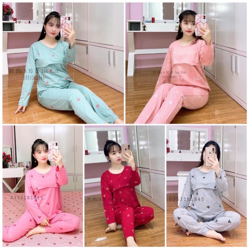 Bộ bầu trước và sau sinh lật ngực hình tim cho mẹ bầu