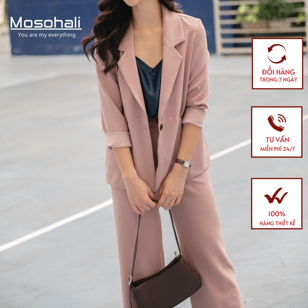 Set vest nữ hồng pinky xinh đẹp đi chơi công sở đều xinh (áo vest+quần âu)
