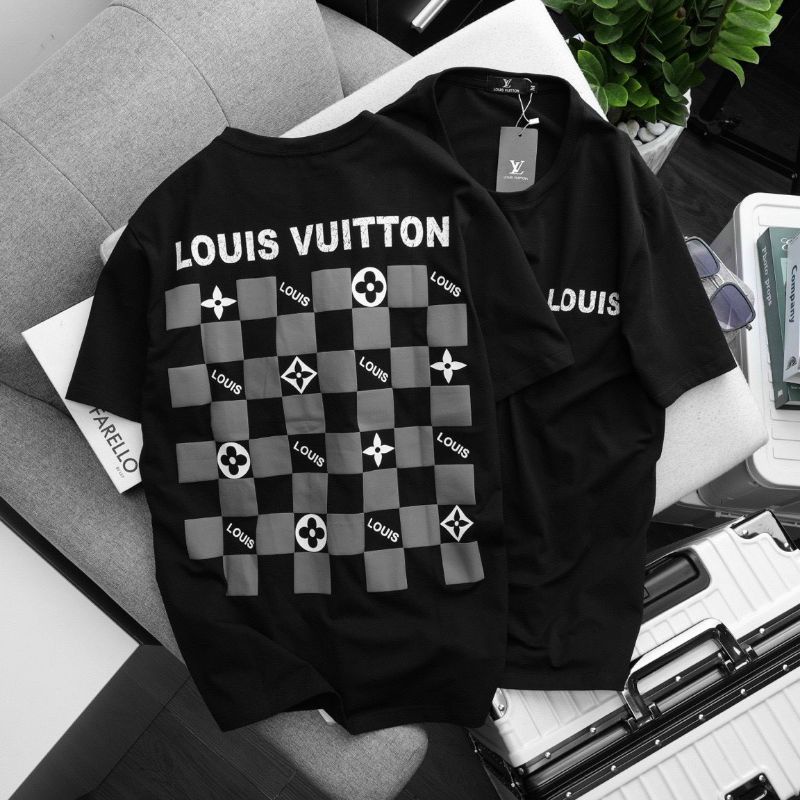 Áo thun in LV cho bé size đại 21_38kg chất liệu cotton 4 chiều mềm mại thoáng mát