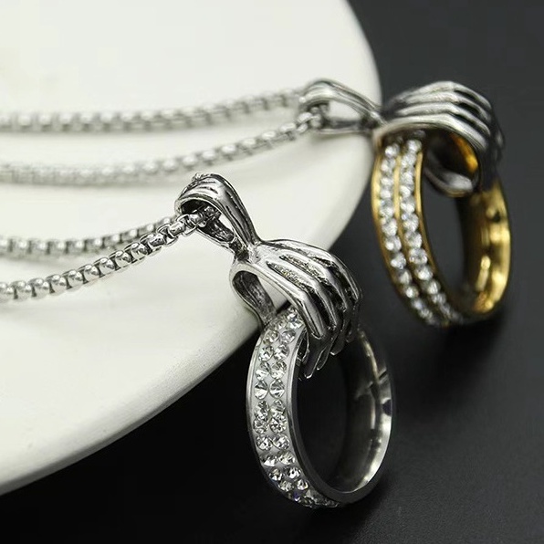 Vòng cổ nam nữ unisex dây chuyền Kuu Studio màu bạc Titan đẹp phụ kiện thời trang - Vòng cổ Hena