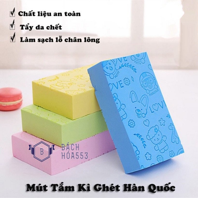 Mút tắm kì ghét tạo bọt Pororo Hàn Quốc (Màu ngẫu nhiên)