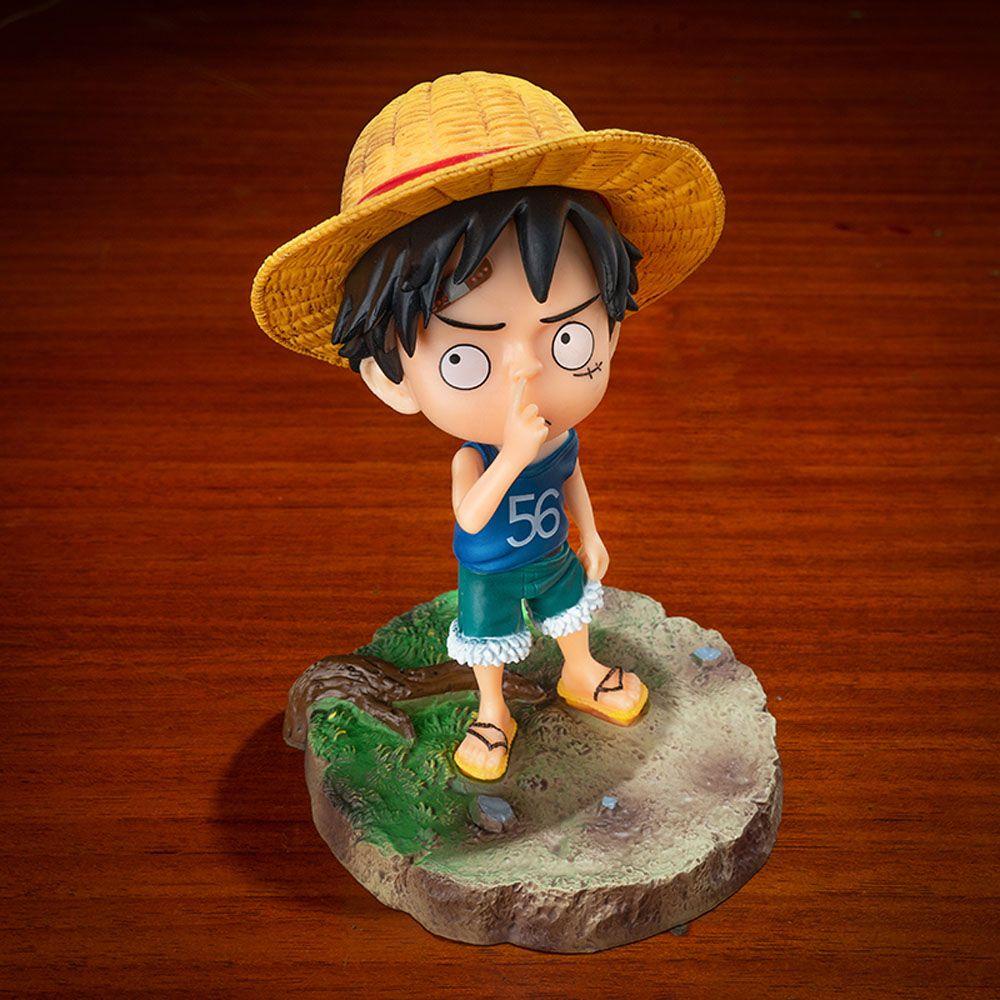 Mô Hình Nhân Vật Luffy Đội Mũ Rơm 15cm Trang Trí