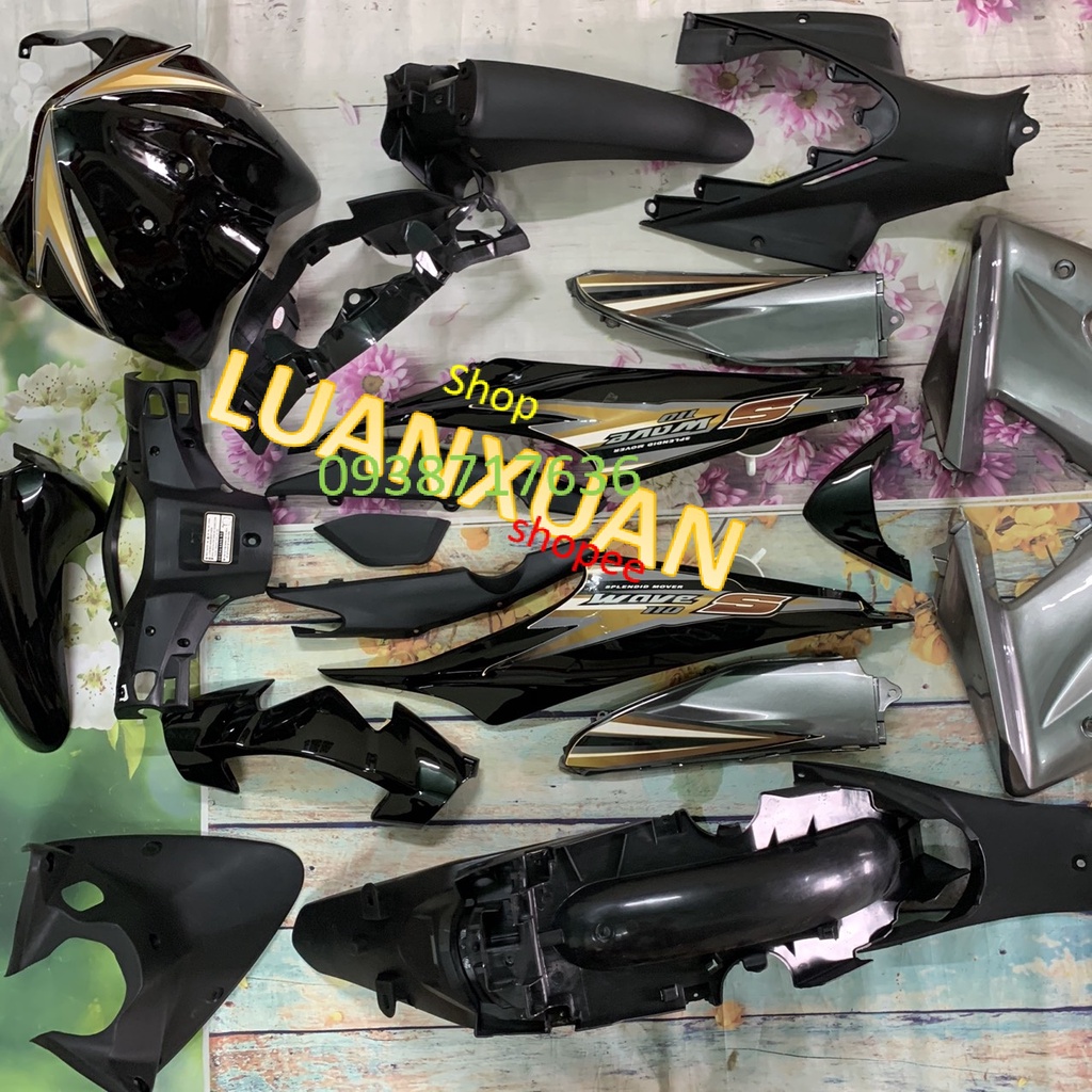 Bộ dàn áo xe WAVE S110 - RS110 màu ĐEN, nhựa ABS nguyên sinh