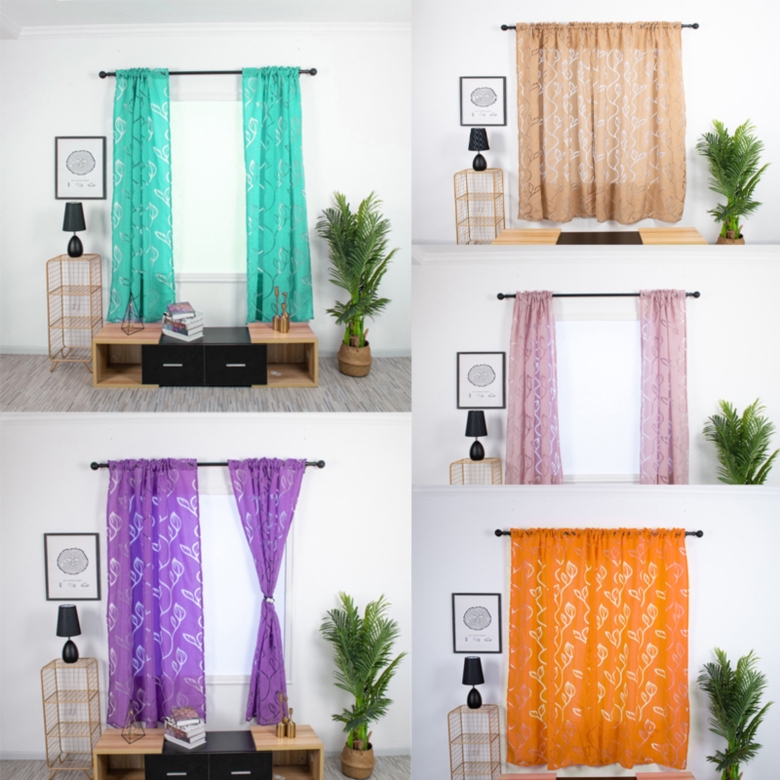 1 Rèm Treo Cửa Sổ Phòng Ngủ Bằng Polyester Nhiều Màu Sắc