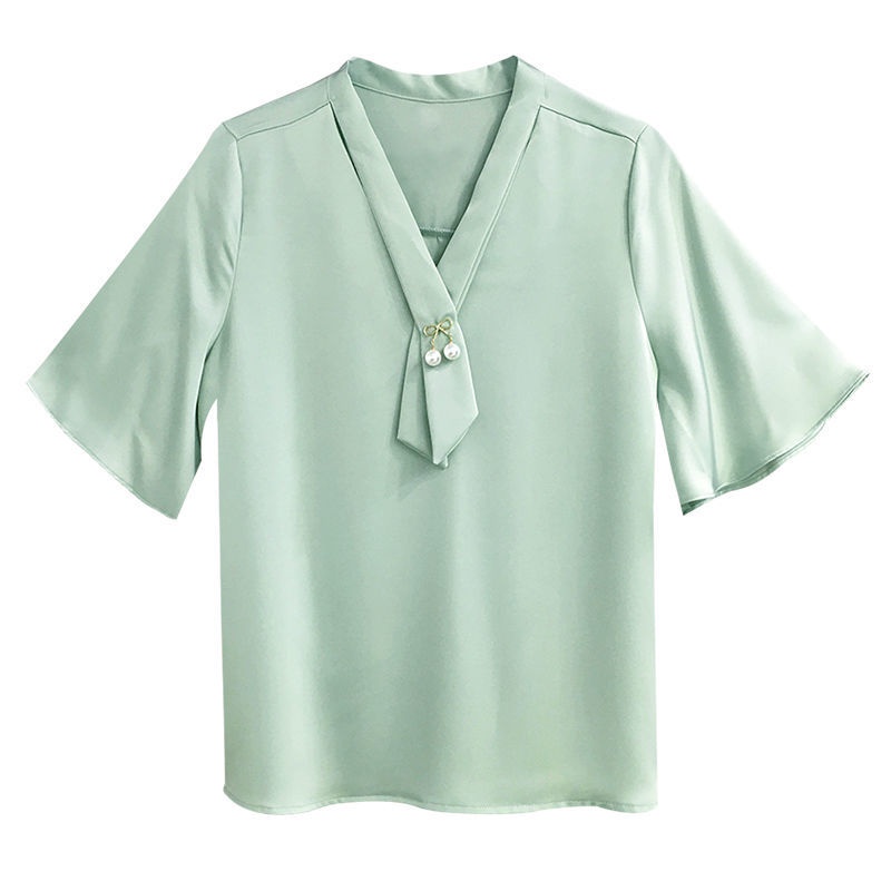 B&G Áo Sơ Mi Chiffon Cổ Chữ v Tay Loe Thời Trang Dành Cho Nữ 2022 Áo phông Nữ JL-TX-142