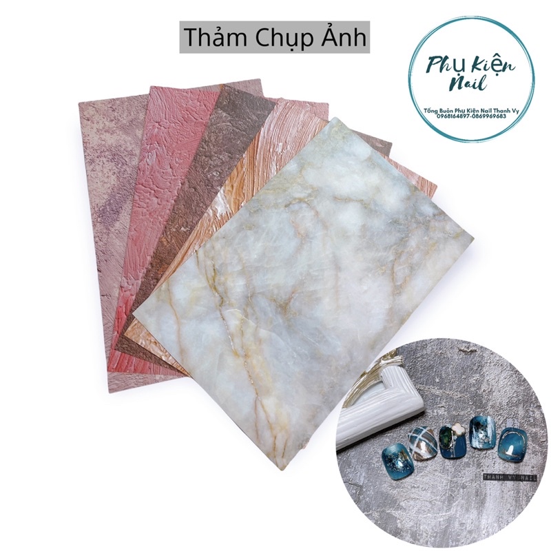 Phông nền chụp ảnh nail hoạ tiết tường xi măng vân đá [Thanh Vy Nail]