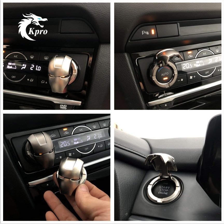 Ốp bảo vệ nút khởi động Start/Stop Siêu Anh Hùng, Núm xoay, Nút dán bảo vệ Start/stop đính đá - Hàng Kpro chất lượng cao