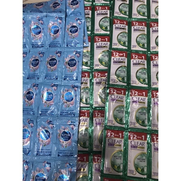 Dầu gội đầu Sunsilk & Clear dây 12 gói mát lạnh bạc hà gội sạch gàu