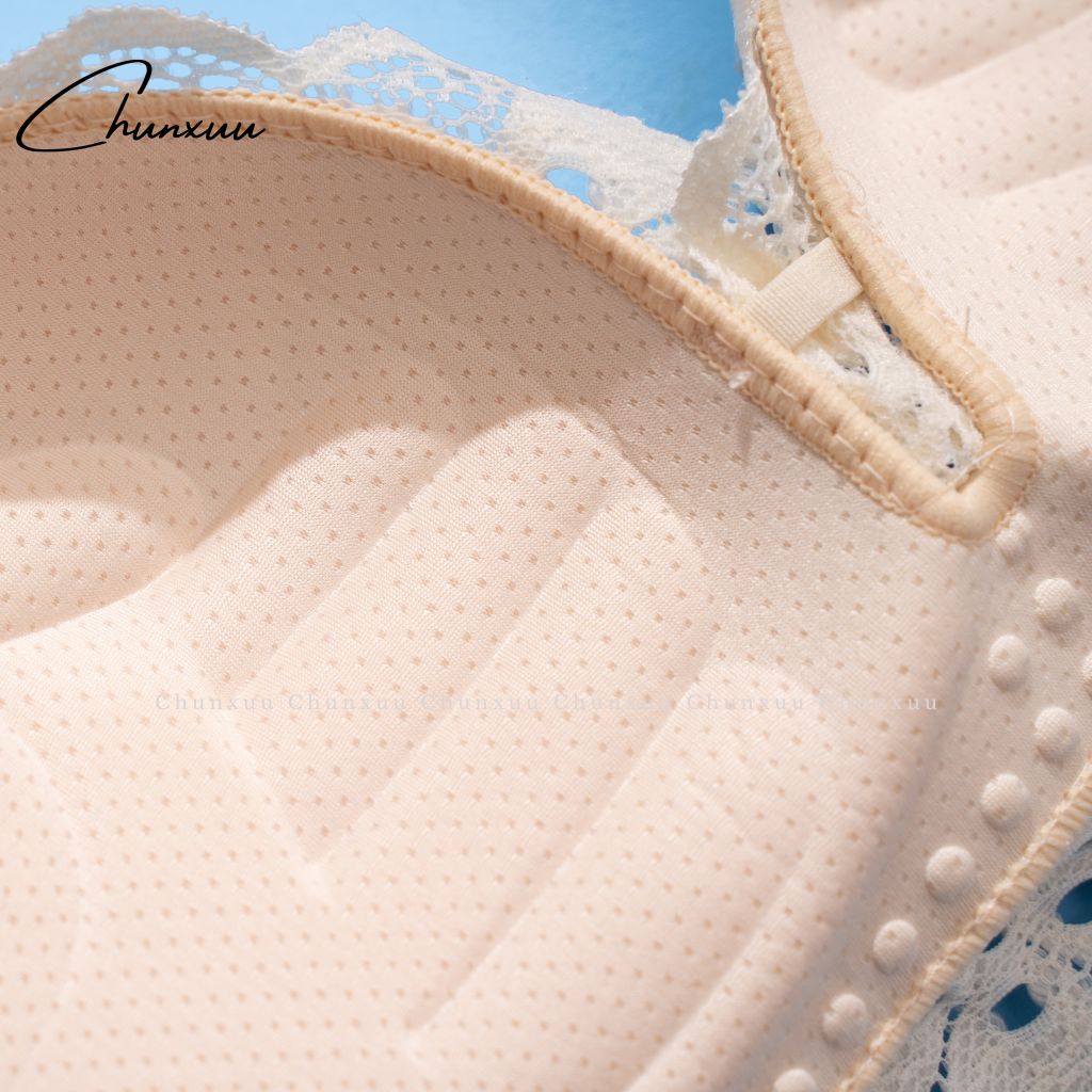 Áo ngực nữ phối ren mềm mại CHUNXUU, có lỗ thông hơi, đệm kép hình bàn tay nâng đẩy ngực- AV13