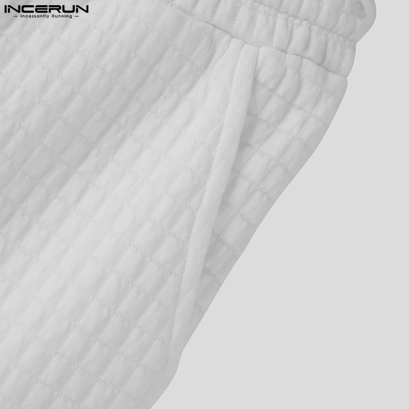 Set áo không tay và quần dài ống rộng INCERUN thiết kế thời trang cho nam