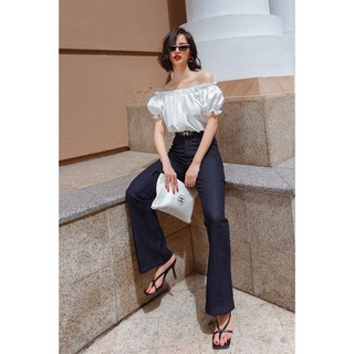 Sơ mi cotton lụa trễ vai-HBSM789