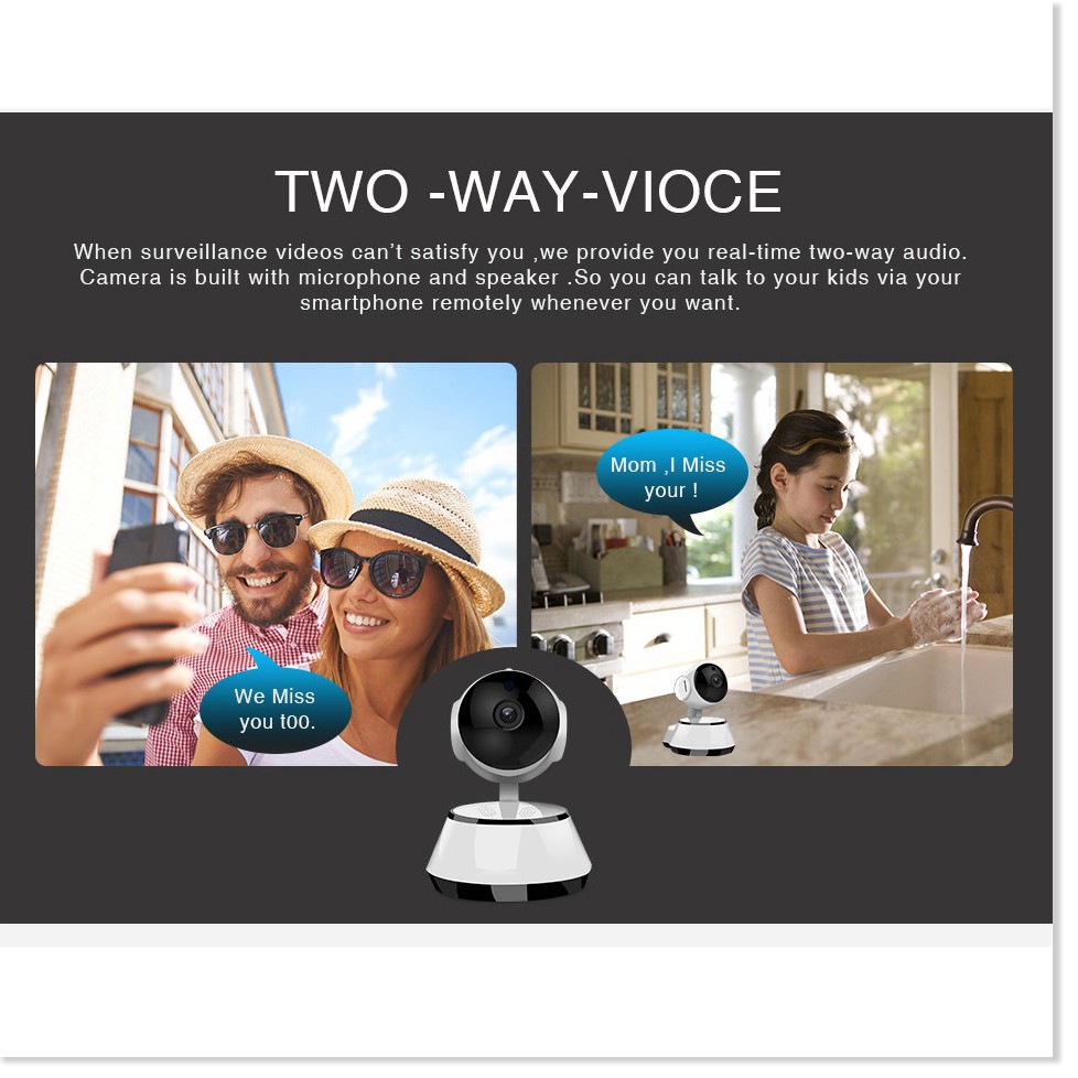 [FREESHIP] Camera IP Giám Sát Xoay 360 độ Kết nối Wifi V380 [Bảo Hành 12 Tháng]