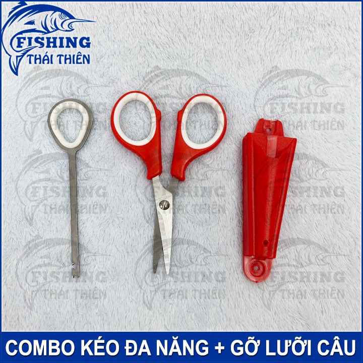 Combo Kéo Cắt Đa Năng SDY 304 Cây Gỡ Lưỡi Câu 11cm Chuyên Nghiệp Có Vỏ Gắn Vào Thùng Câu Đài Tiện Lợi