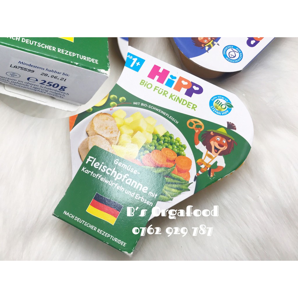 Các loại cháo, nui, mỳ, cơm sẵn ăn nhanh hữu cơ HiPP 12m+