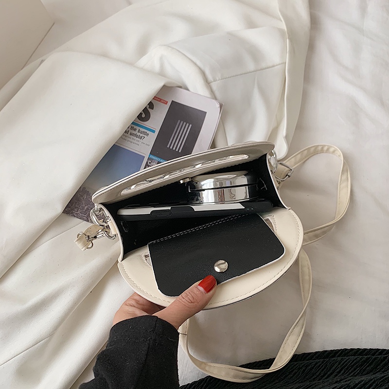 Túi đeo vai IELGY dáng vuông nhỏ phối xích thiết kế thời trang cao cấp cho nữ