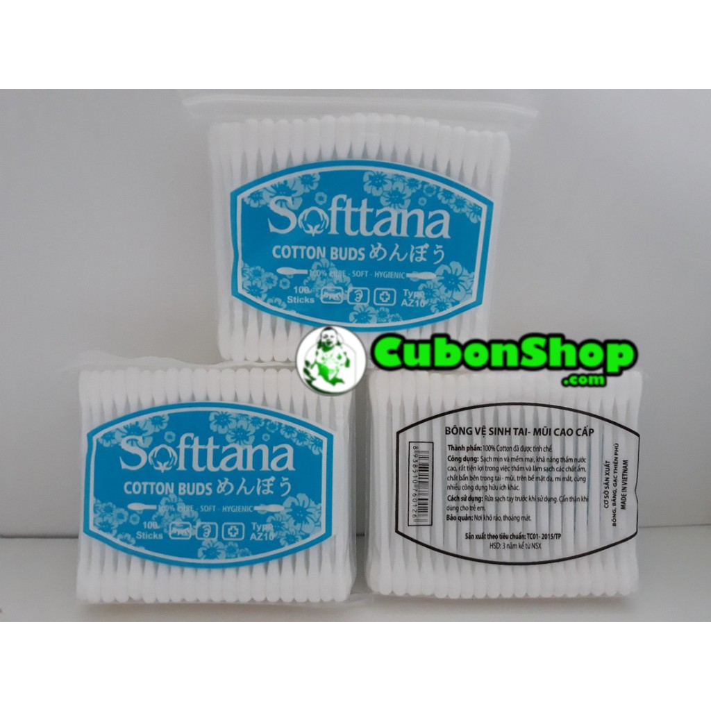 [Mã 267FMCGSALE giảm 8% đơn 500K] Lốc 12 gói tăm bông Softana