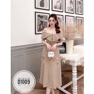 BIGSIZE Đầm trễ vai nơ D1009