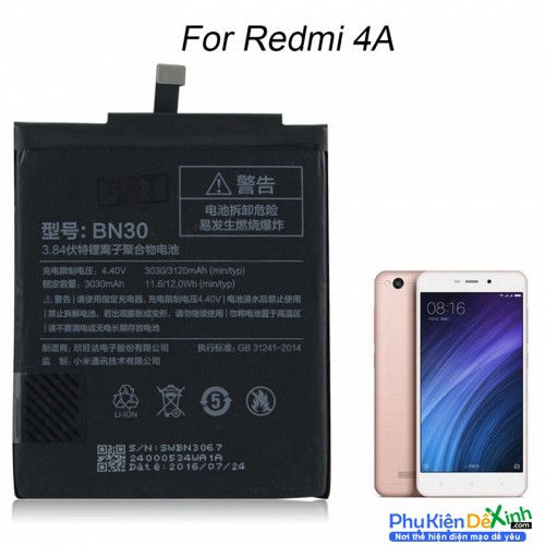 Pin Xiaomi Redmi 4A BN30 Chính Hãng Lấy Liền