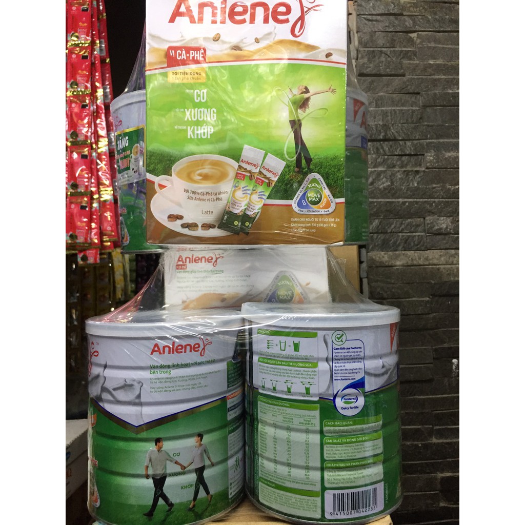 Combo 2 lon sữa anlene 800g hương vani tặng 1 bộ nồi inox