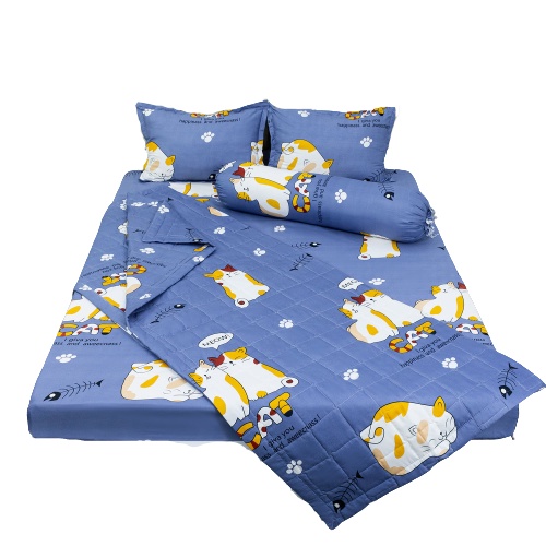 Chăn hè đơn chần bông 3 lớp dùng 1 người , mền văn phòng tiện ích gấp gọn