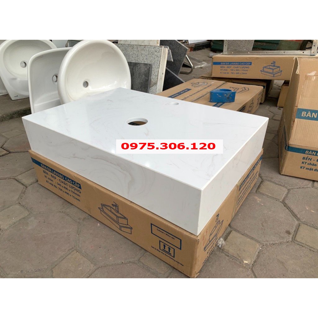 ✅GIÁ SỐC Bàn đá treo tường lavabo chậu rửa mặt đá nhân tạo cao cấp có ốc vít khung đỡ đầy đủ, bàn đá hộp trắng có vân