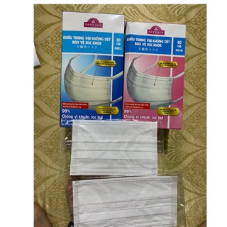 (1 hộp 30c) Khẩu trang y tế 3 lớp Topvalu kháng khuẩn Nhật