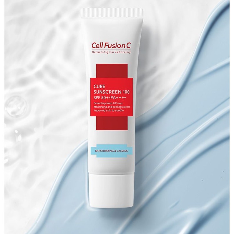 Kem chống nắng dưỡng ẩm, cấp nước cho da khô, nhạy cảm Cellfusion C Cure Sunscreen 100 SP50+/PA++++ 30ml  - NiNiShop