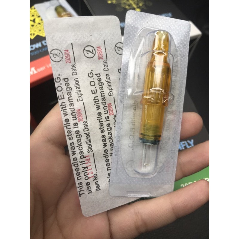 Hộp 20 kim xăm máy pen các loại RM/RL/M1 kim chuồn vàng